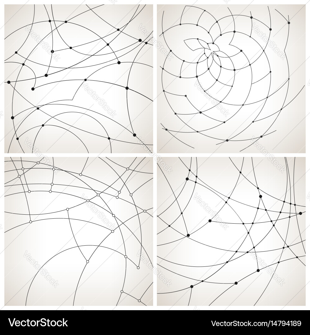 Monochrome Geometric Node Pattern vector image