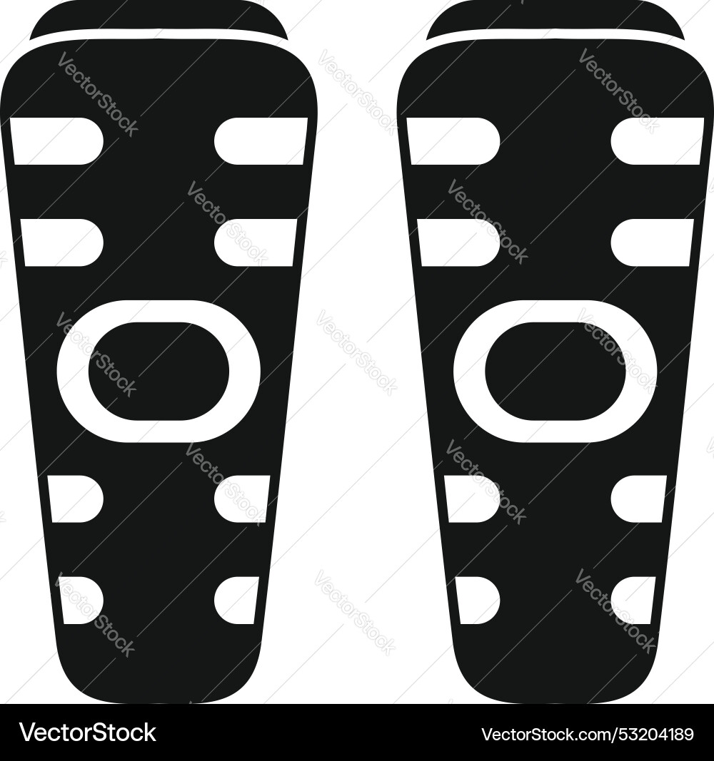 Pair of football shin pads protecting player from Pair of football shin pads protecting player from vector image
