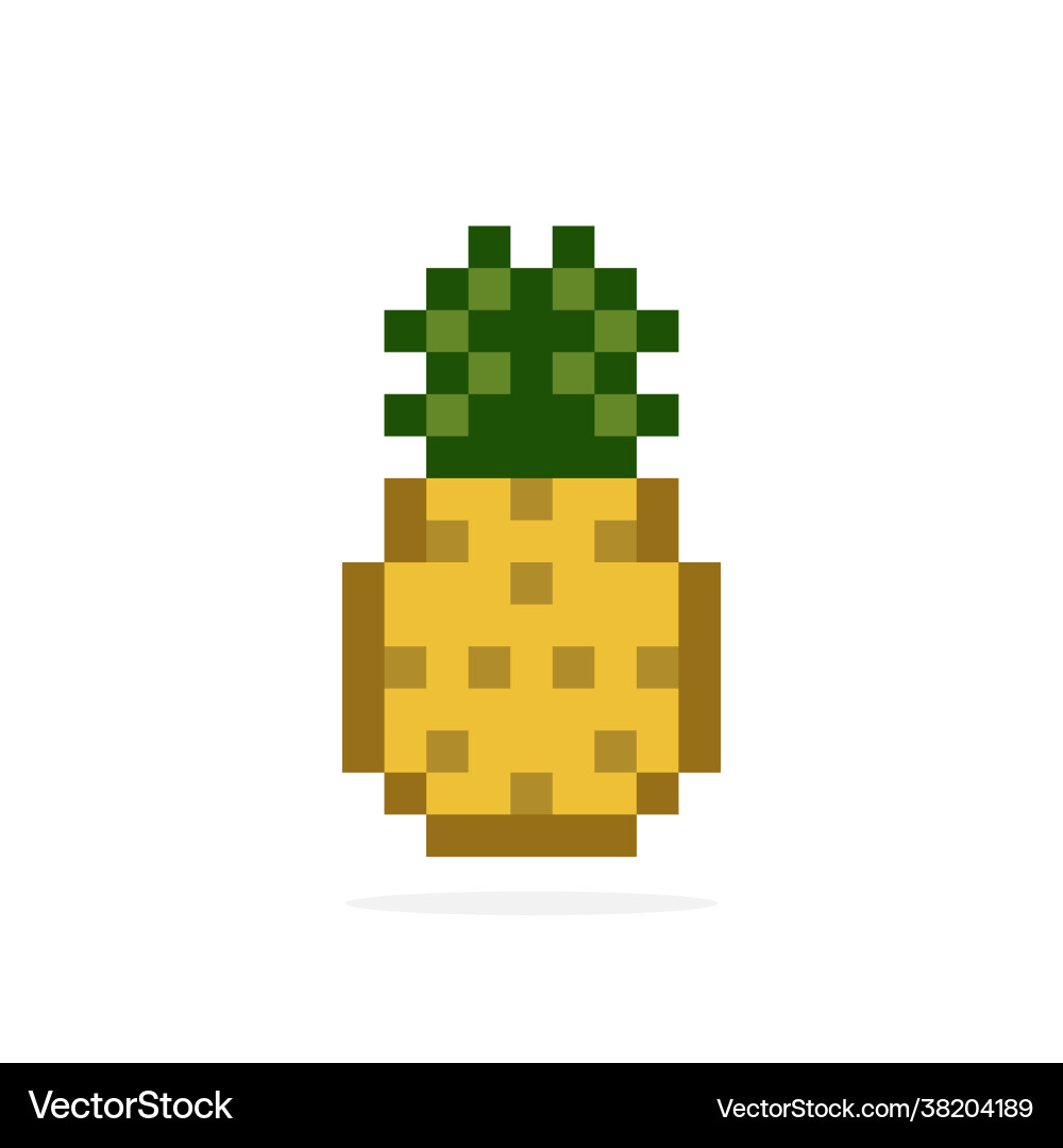 Pineapple pixel image for 8 bit game assets Pineapple pixel image for 8 bit game assets vector image
