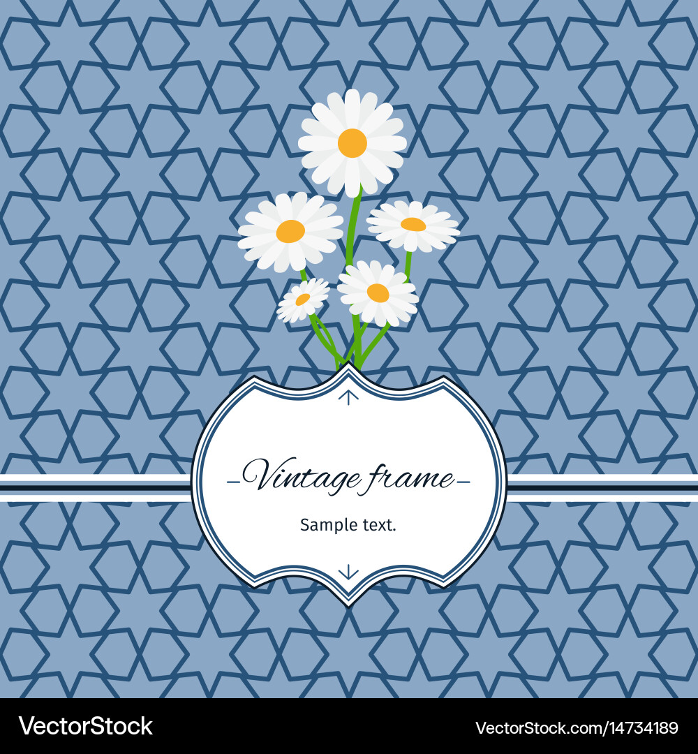 Seamless pattern with frame and flowers Vector Image