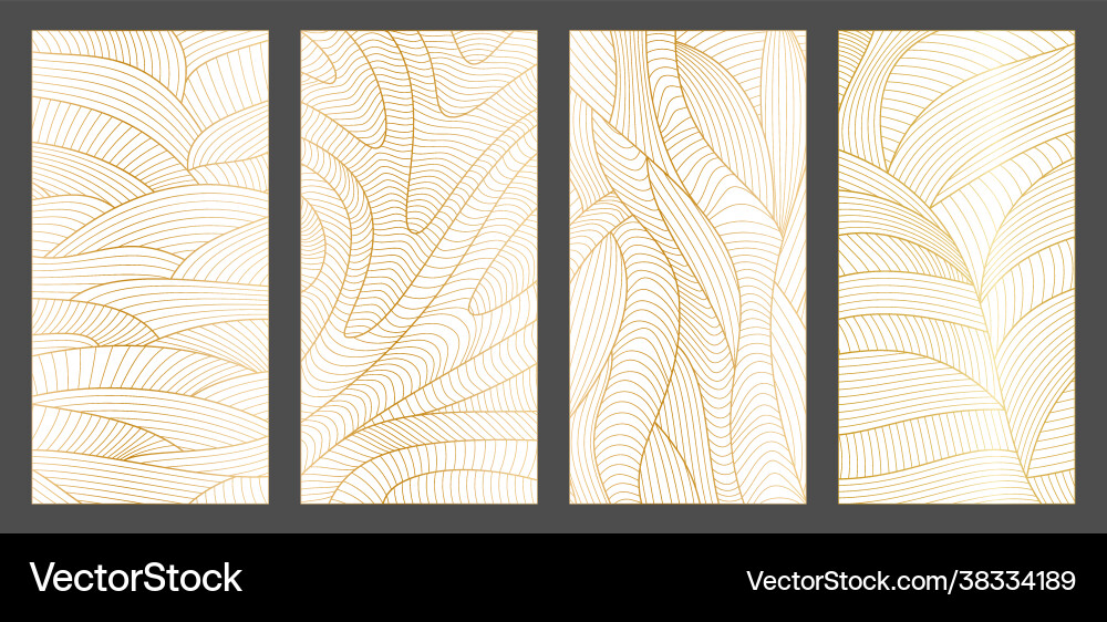 Set abstract wavy backgrounds line pattern Vector Image