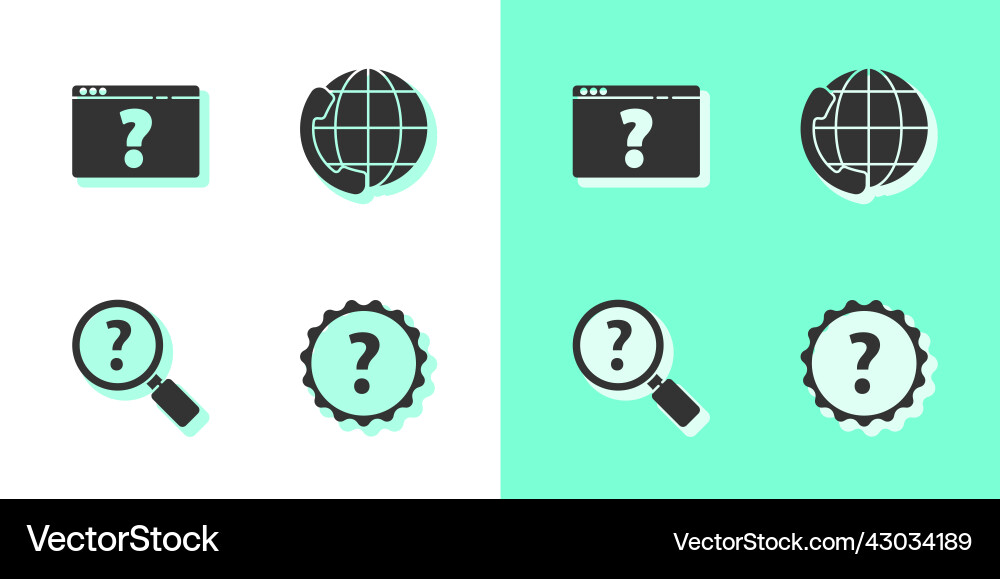 Set question mark browser with unknown Set question mark browser with unknown vector image