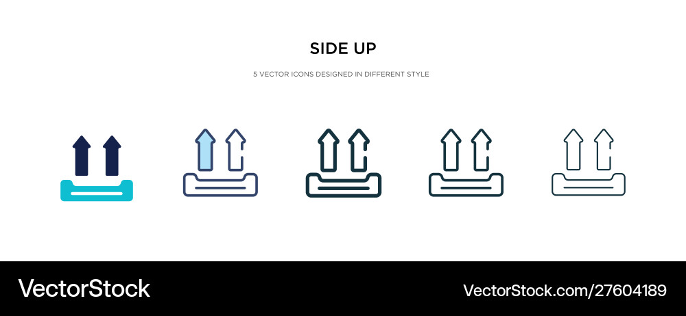 Side up icon in different style two colored Side up icon in different style two colored vector image