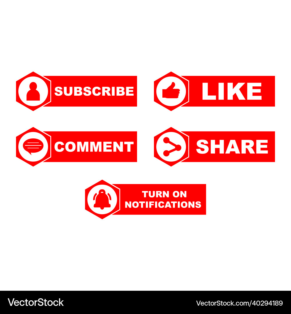 Subscribe button collection with working tool Subscribe button collection with working tool vector image