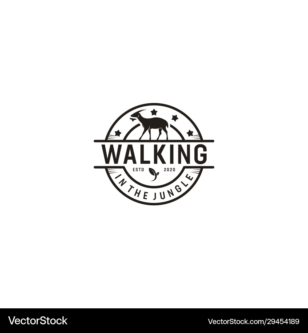 Vintage Animal Emblem Vector Image