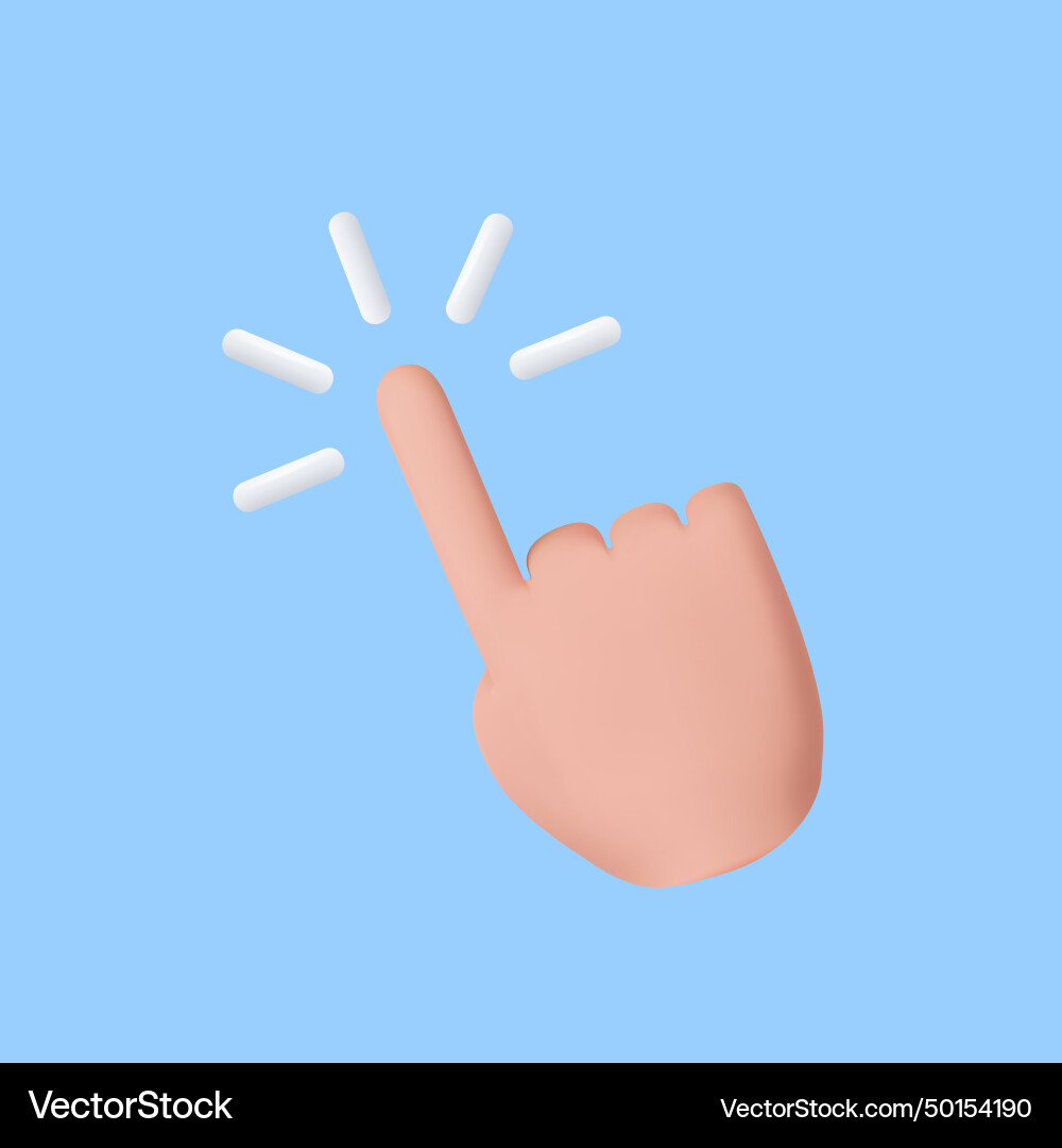 3d touch screen hand pointing gesture Vector Image