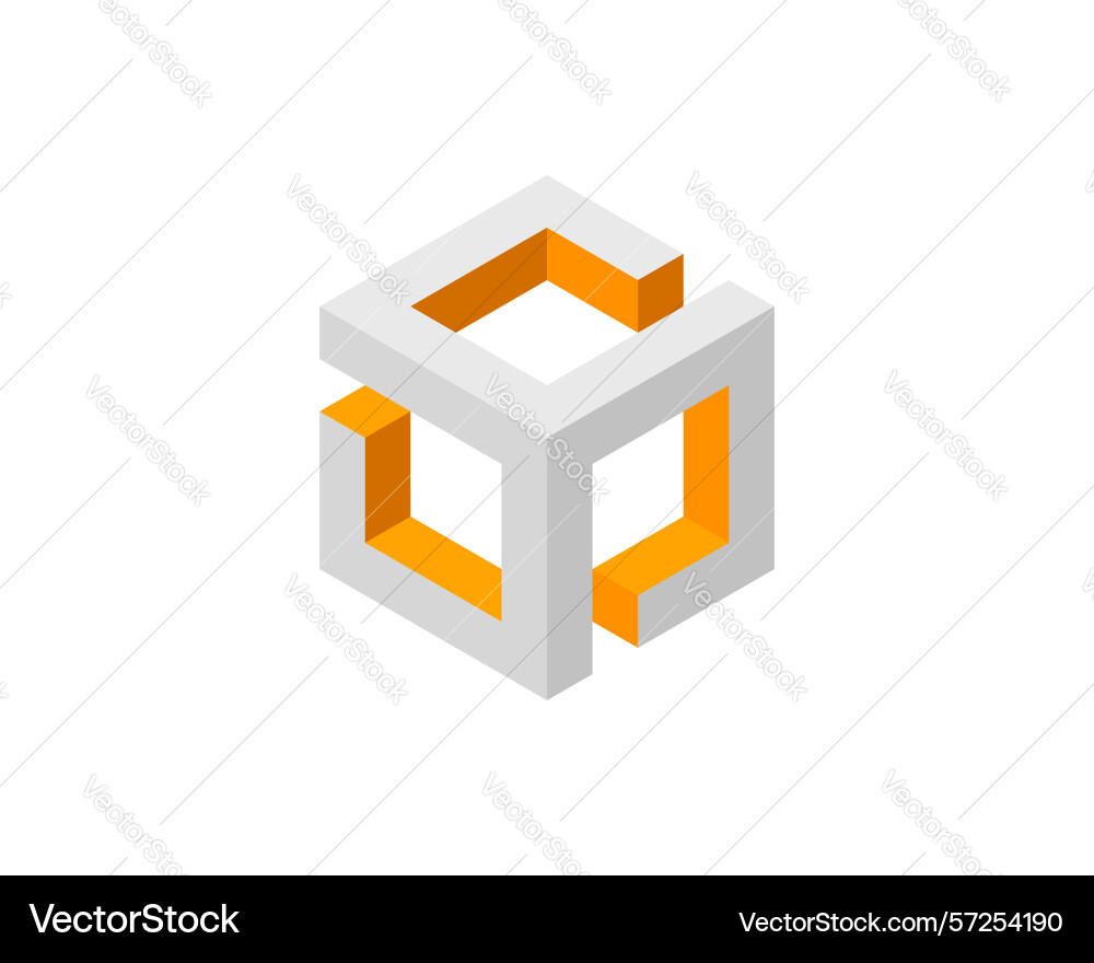 Abstract isometric cube design featuring a gray Abstract isometric cube design featuring a gray vector image