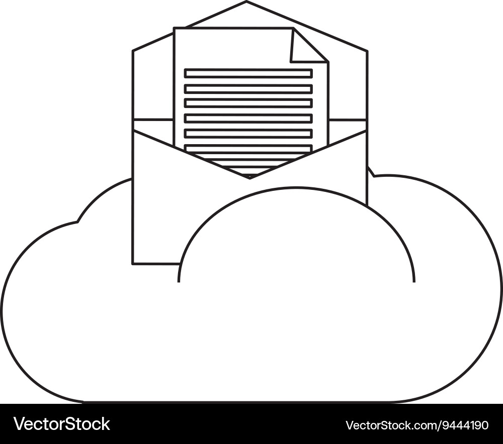 Cloud with envelope message vector image