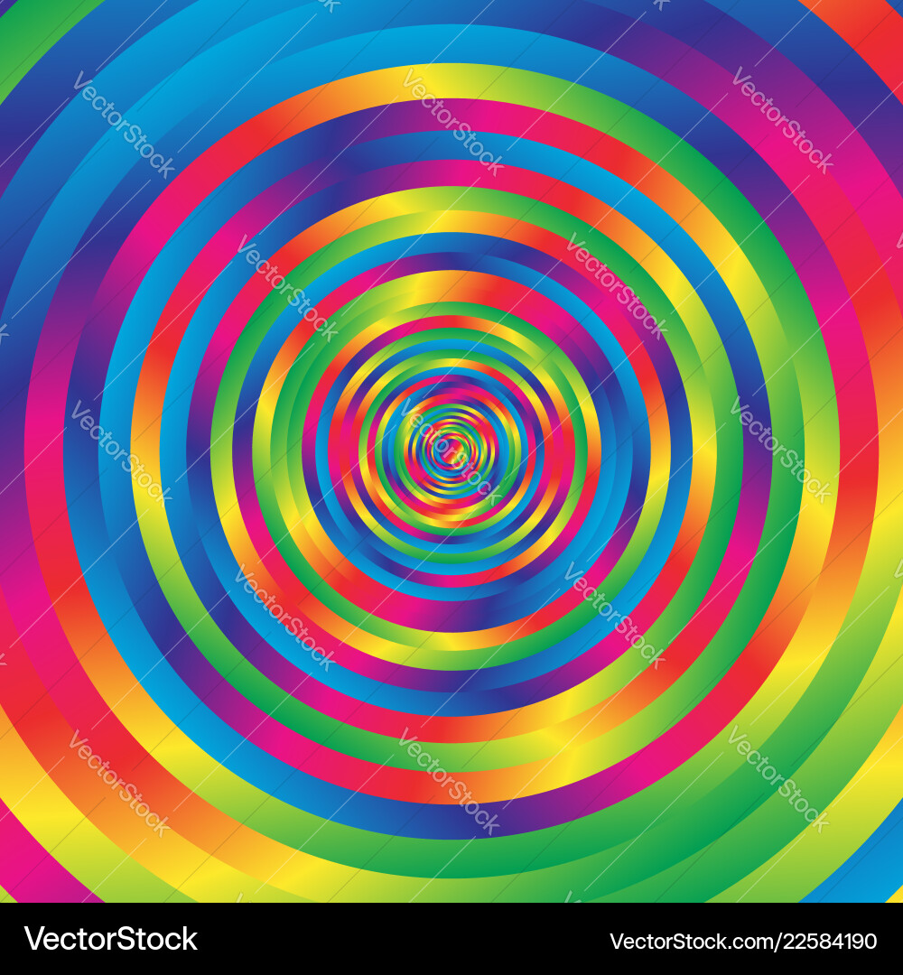 Concentric colorful spiral w random circles Concentric colorful spiral w random circles vector image