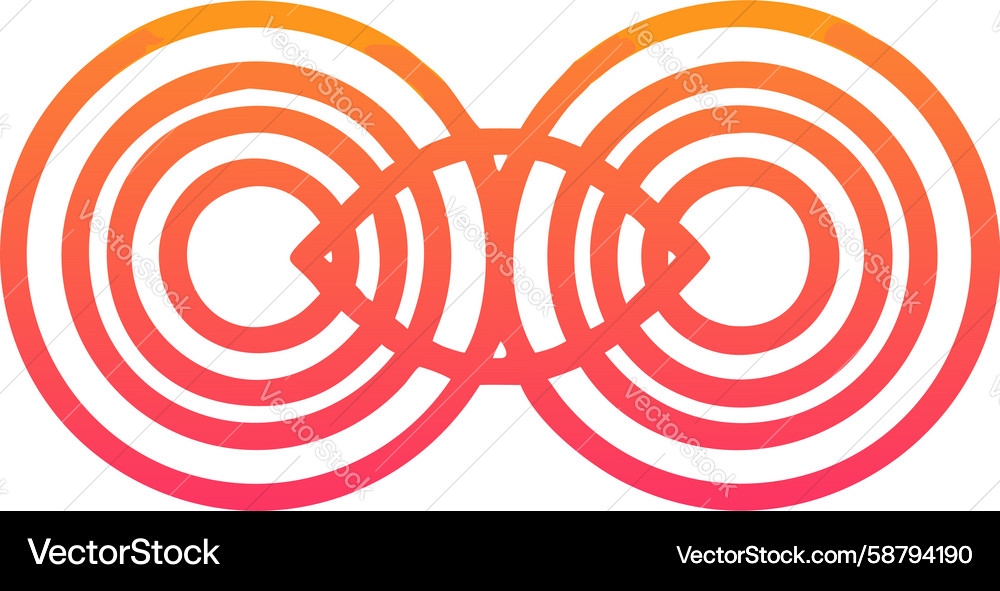 Concentric spiral rings pattern design generative Vector Image