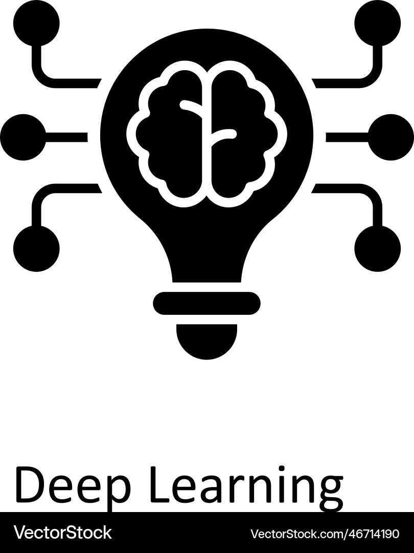 Deep learning solid icons simple stock i Vector Image