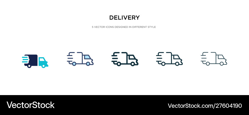 Delivery icon in different style two colored Delivery icon in different style two colored vector image