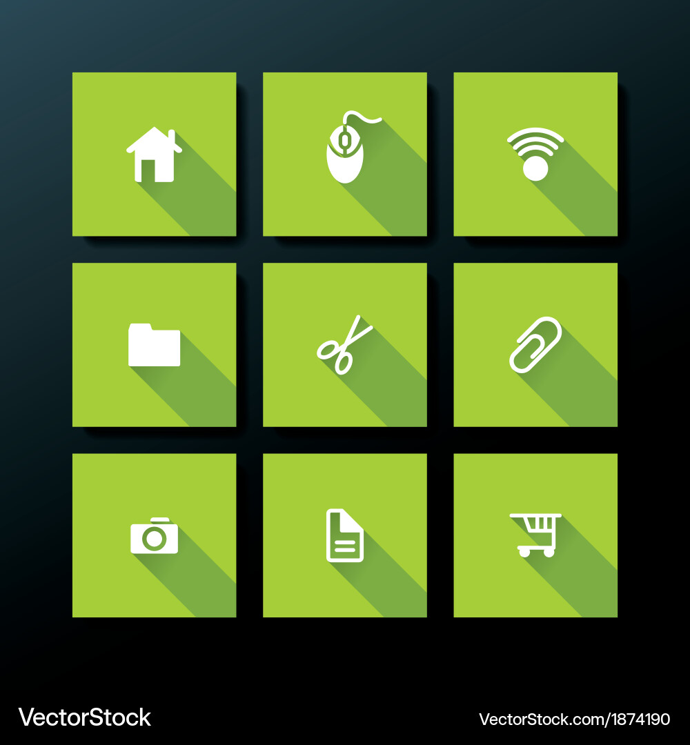 Flat web icon set vector image