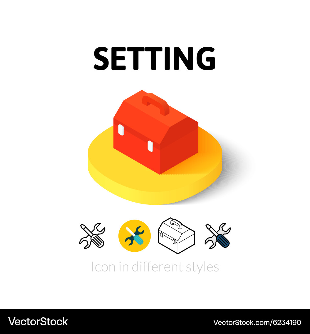 Gear Setting Icon - Multiple Styles vector image