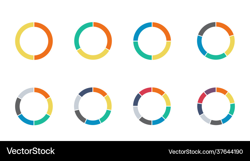 Infographic pie chart set cycle collection Infographic pie chart set cycle collection vector image