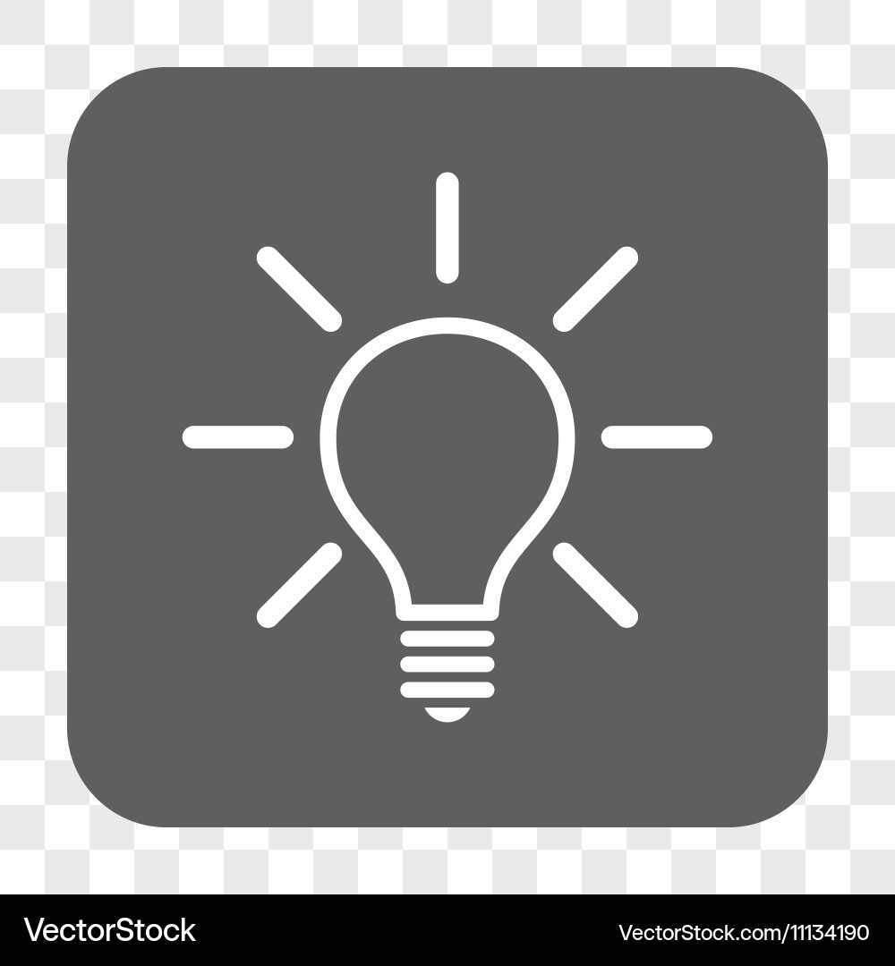 Light bulb rounded square button vector image