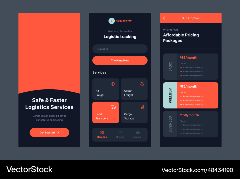 Logistic ui design template Logistic ui design template vector image