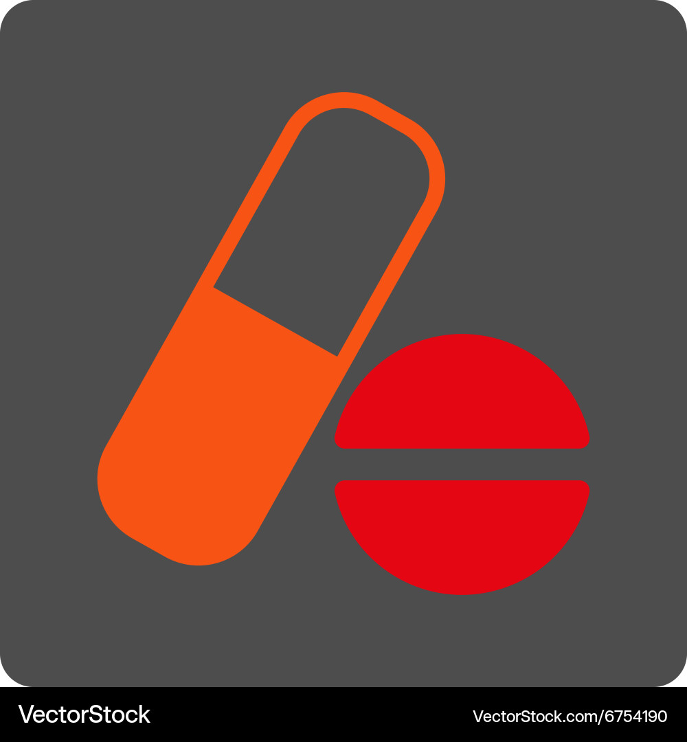 Medication rounded square button vector image