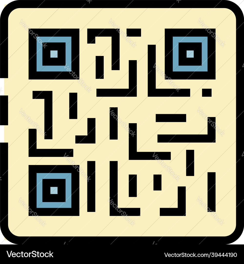 Qr code in the frame icon color outline Qr code in the frame icon color outline vector image