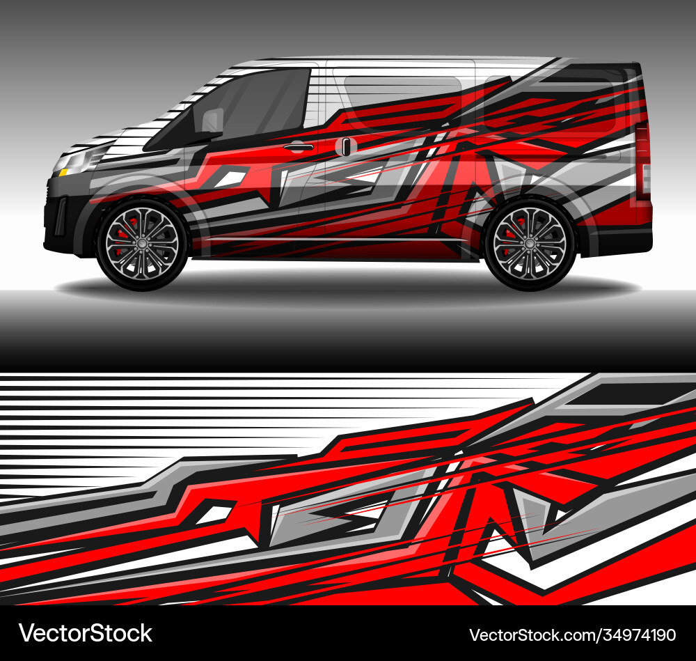 Rennwagen Wrap Decal - Rally Graphics Vektorbild