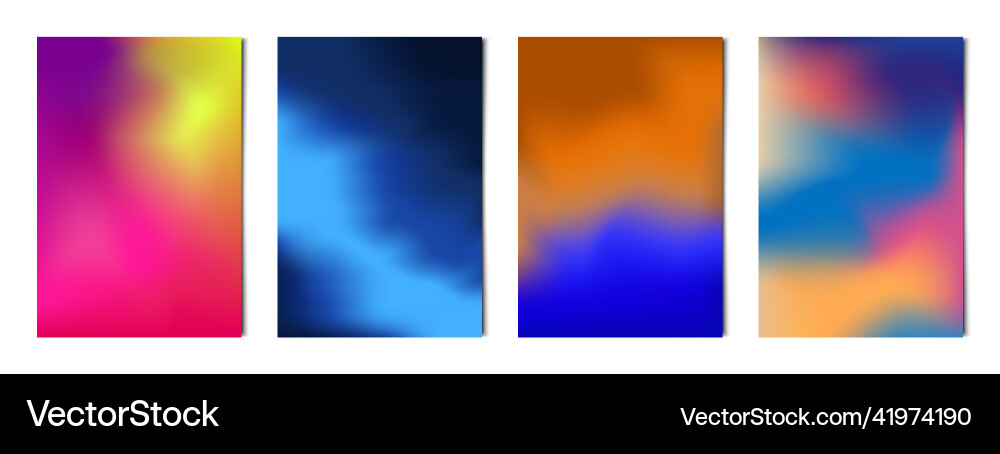 Set of 4 pcs abstract multicolored gradient Set of 4 pcs abstract multicolored gradient Vector Image