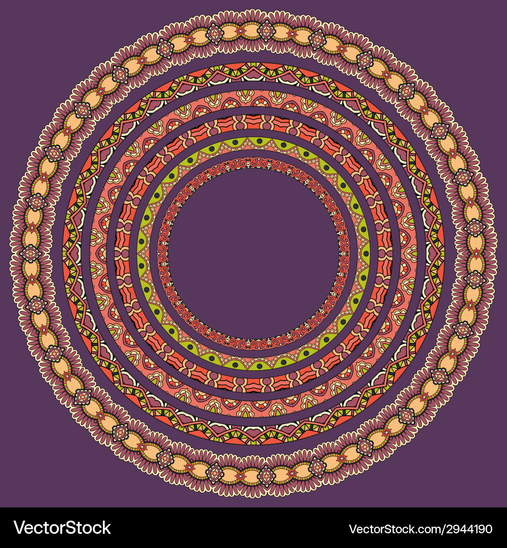 Set of round geometrical frames circle border Vector Image