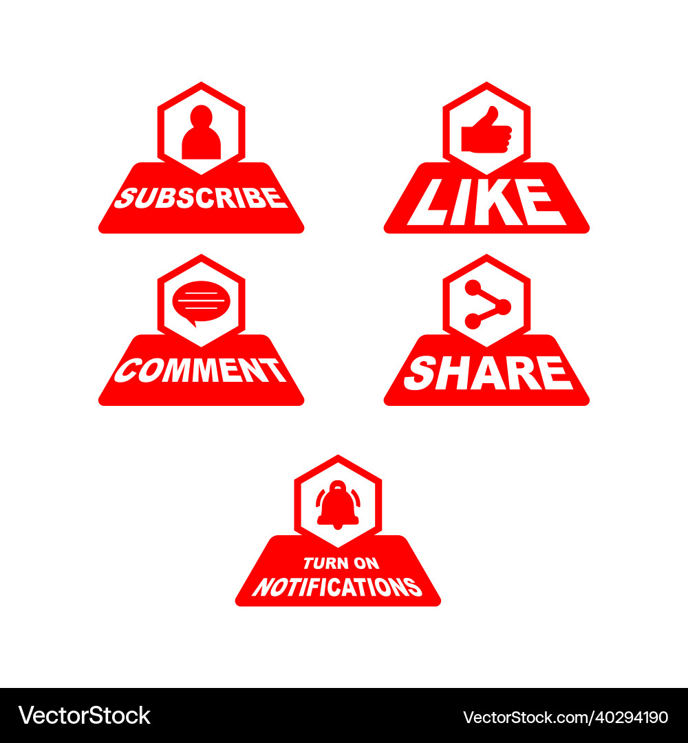 Subscribe button collection with multiple shapes Subscribe button collection with multiple shapes vector image