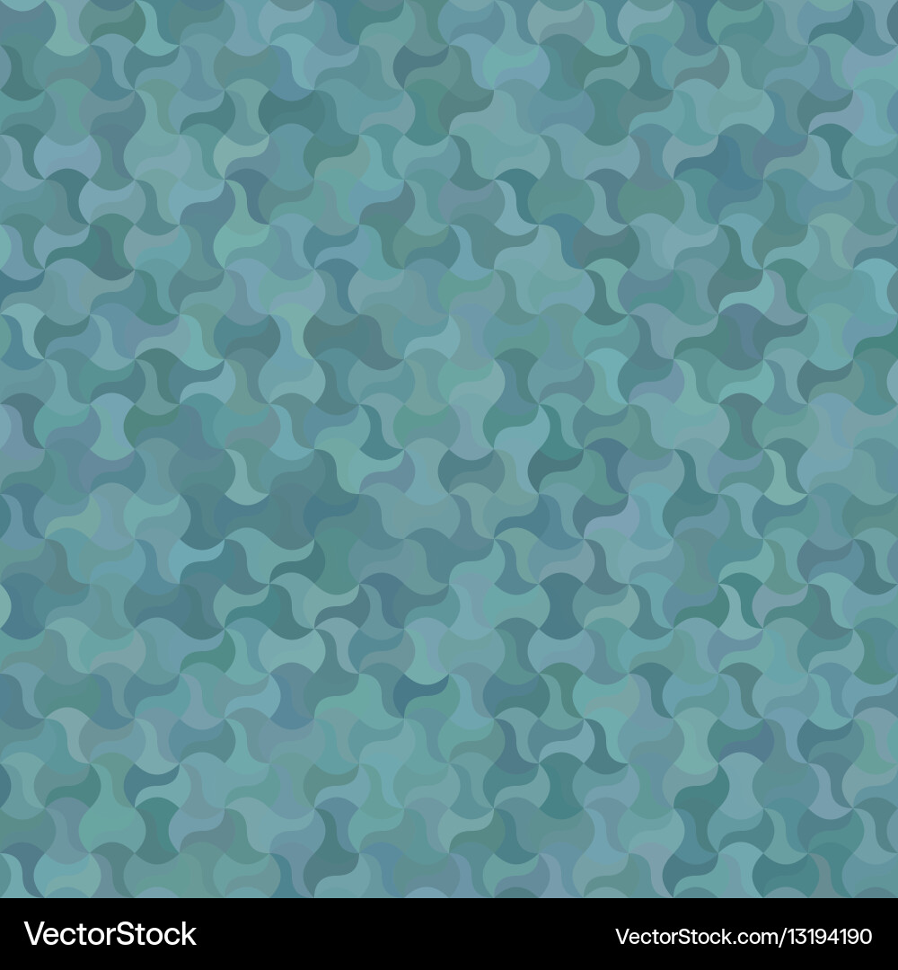 Teal abstract curved mosaic pattern background vector image