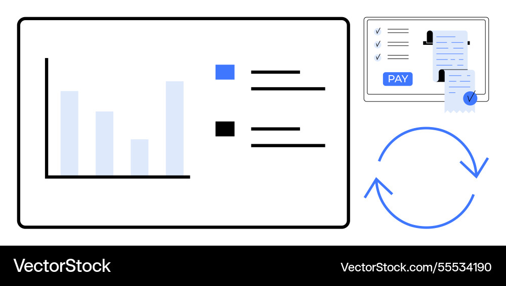 Visual representation of data analysis payment Visual representation of data analysis payment vector image