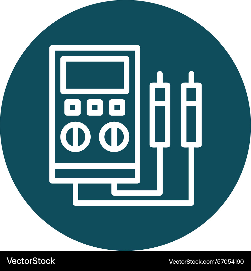 Voltage tester line circle style icon design Vector Image