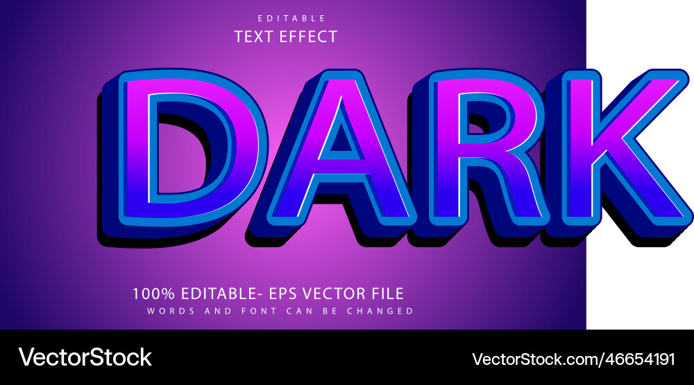 3d minimal word dark editable text effect design 3d minimal word dark editable text effect design vector image