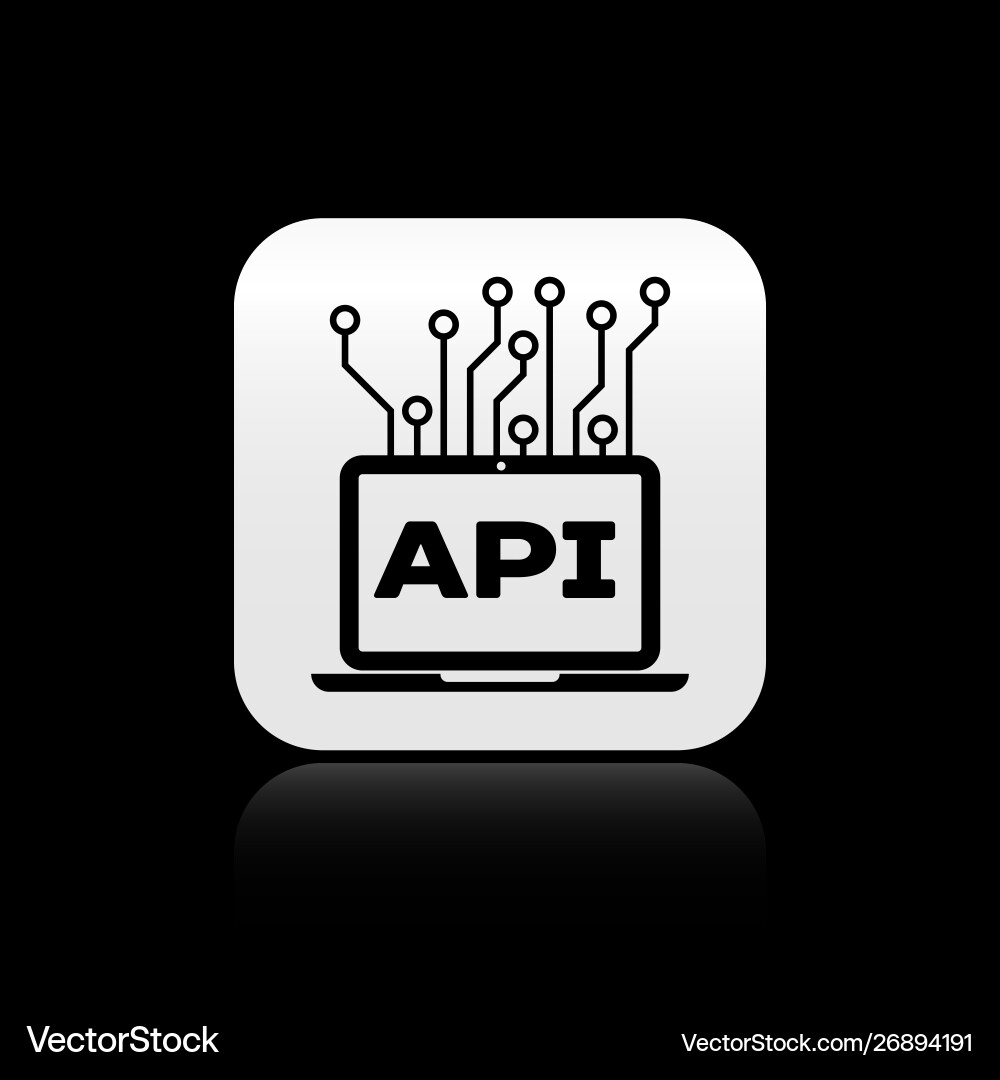 Black computer api interface icon isolated Black computer api interface icon isolated vector image