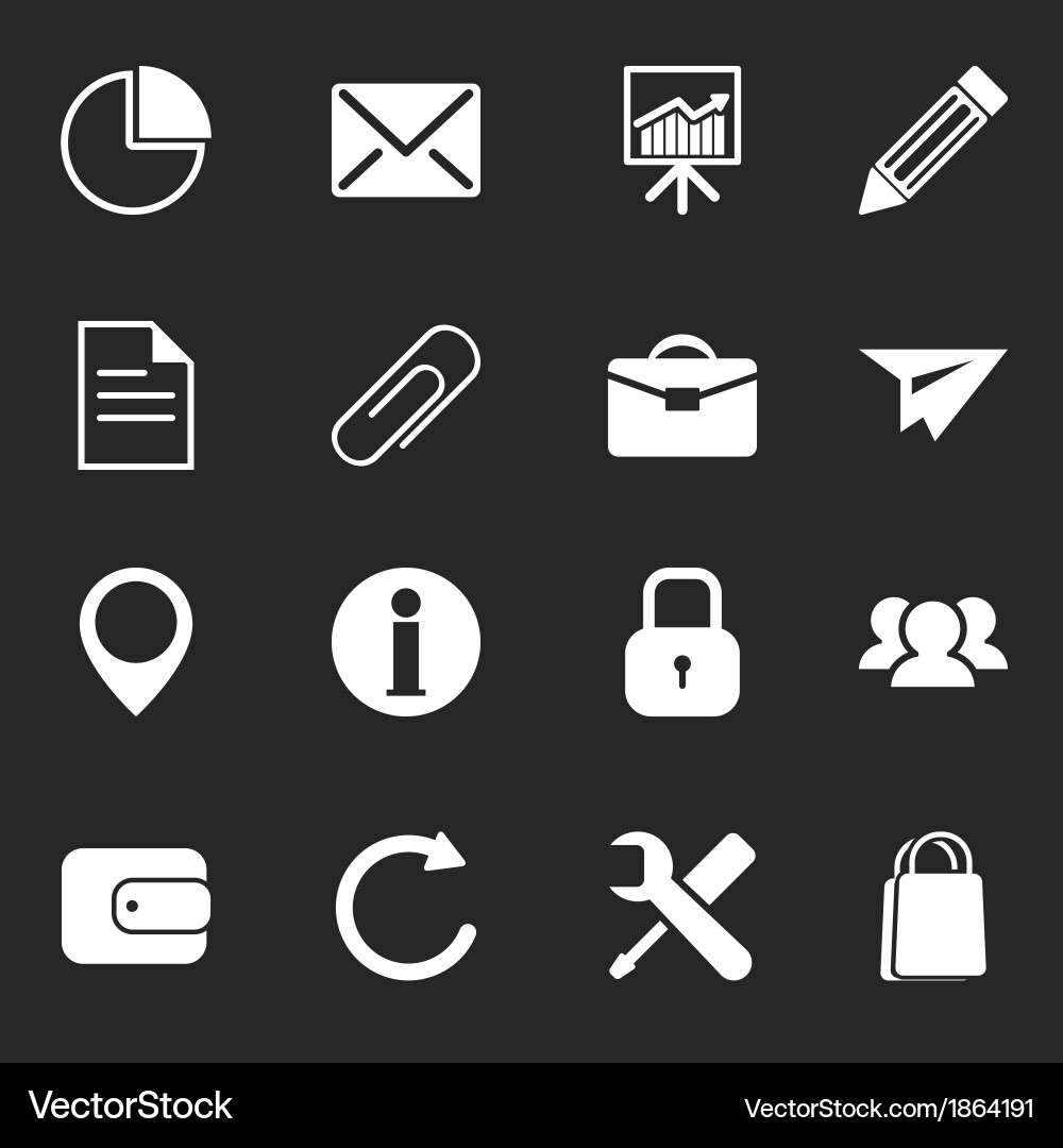 Business Icon Set - White Royalty Free Vector Image