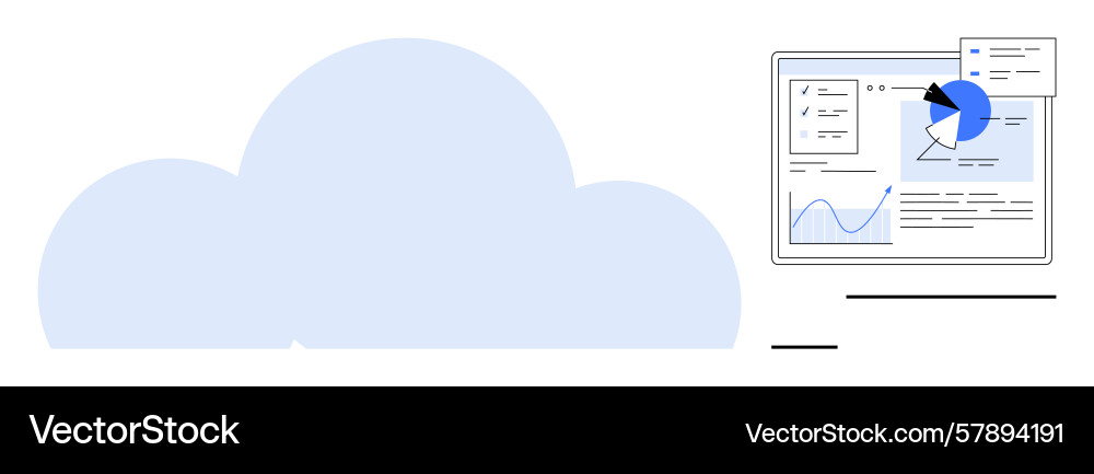 Cloud Computing-Schnittstelle mit Datenanalyse Cloud Computing-Schnittstelle mit Datenanalyse Vektorbild