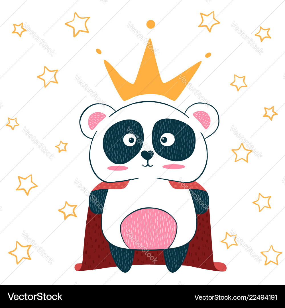 Cute little princess panda characters Cute little princess panda characters vector image