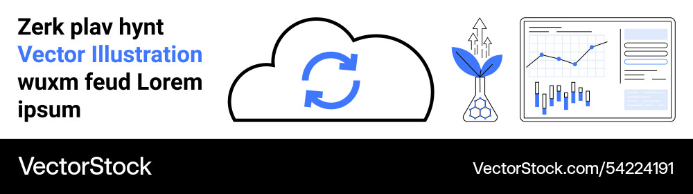 Data synchronization growth analytics and cloud Data synchronization growth analytics and cloud vector image