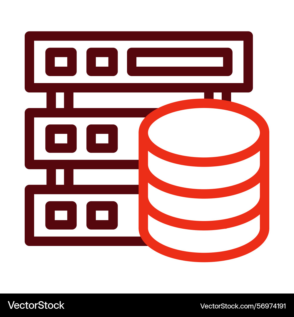 Database thick line two color icons for personal Vector Image