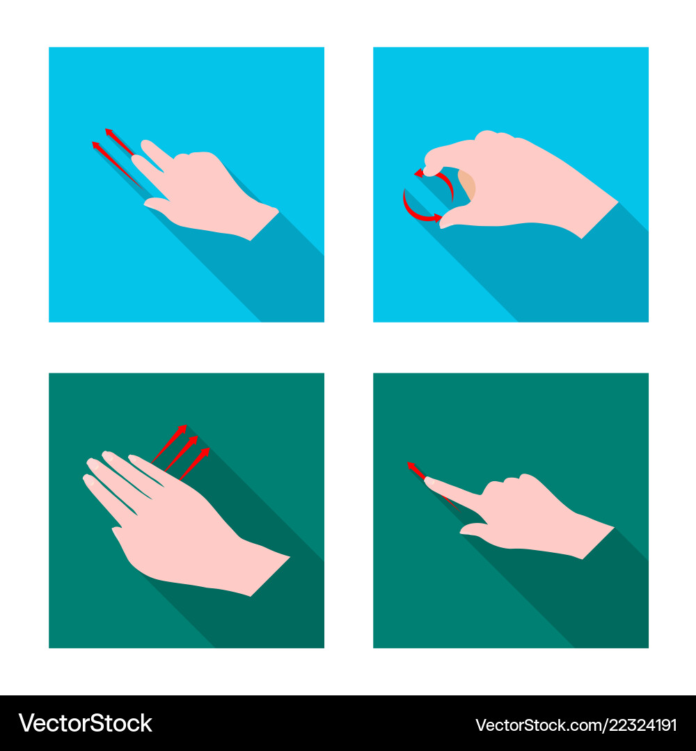 Design of touchscreen and hand icon set Vector Image