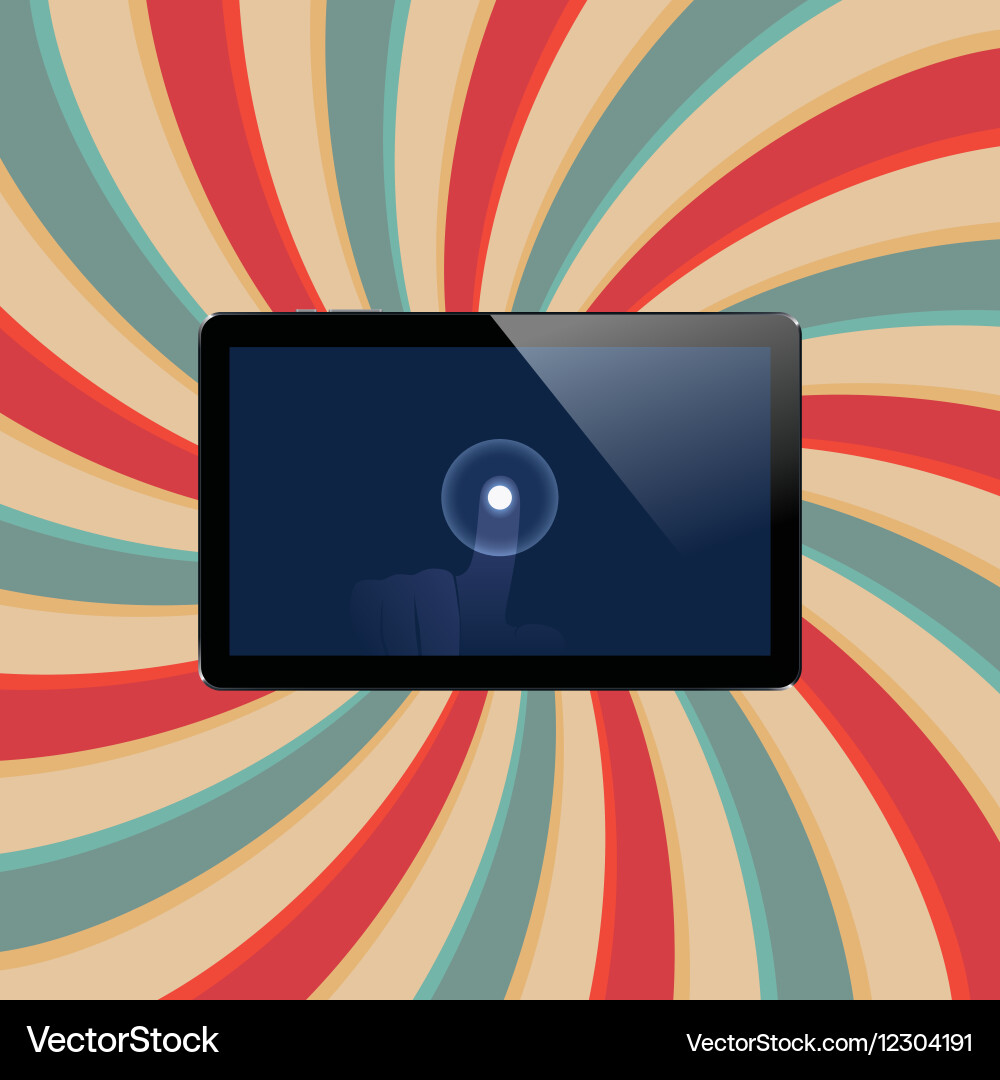 Digital tablet with shiny sensor screen touch vector image