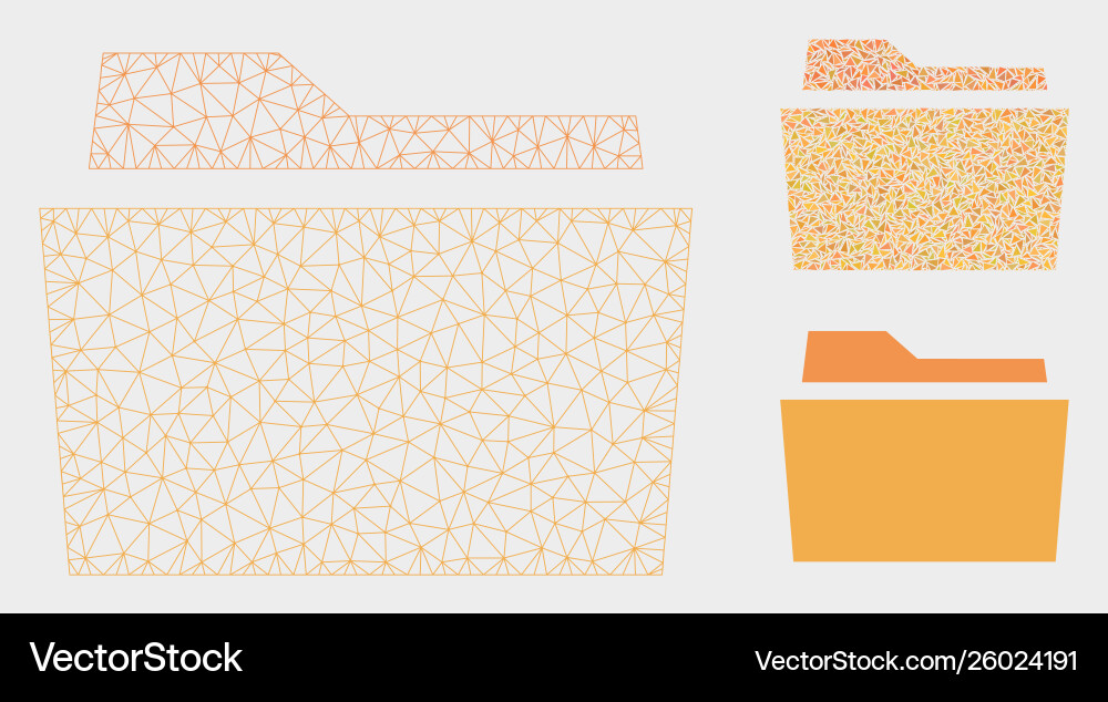 Folder mesh wire frame model and triangle Folder mesh wire frame model and triangle vector image