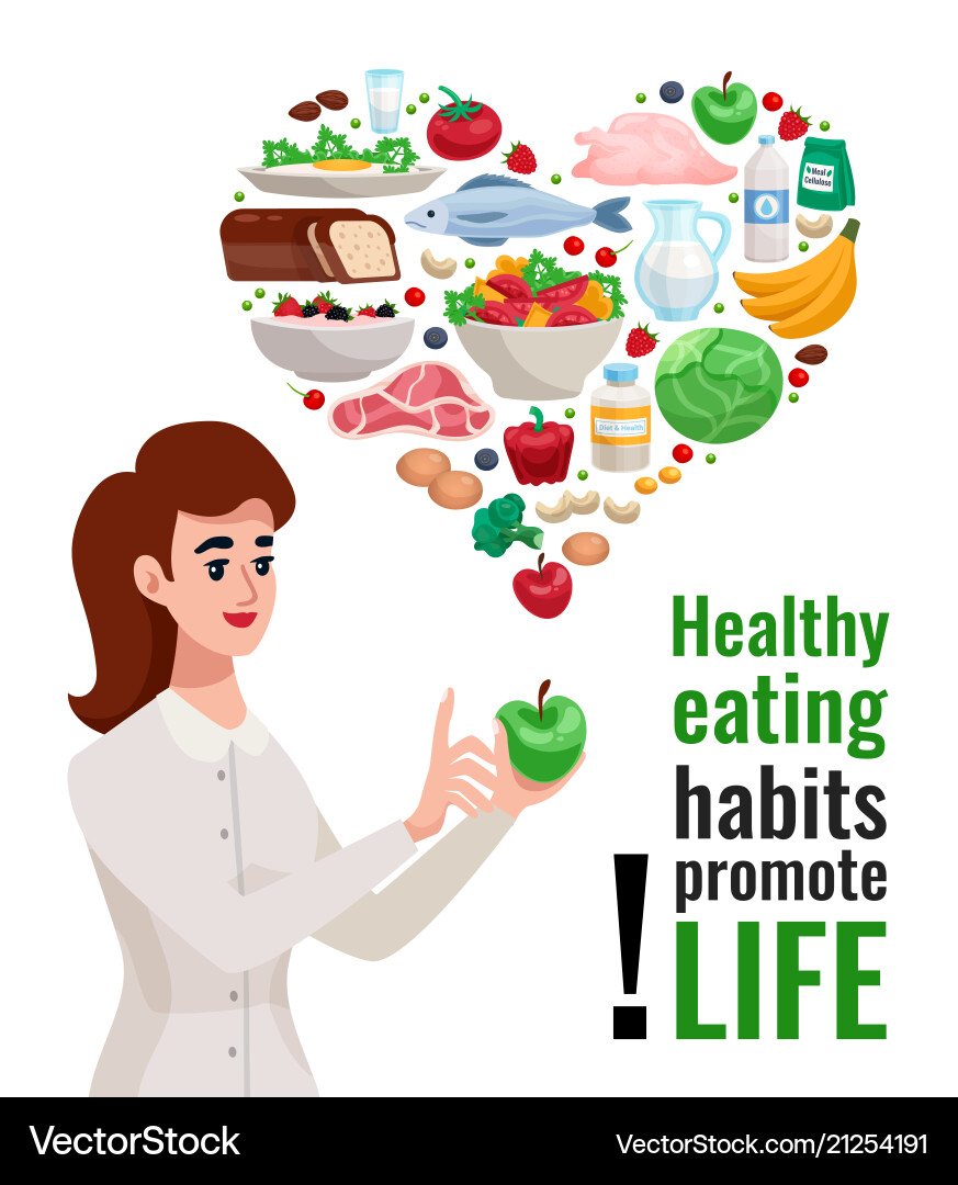 Healthy eating advertising poster vector image