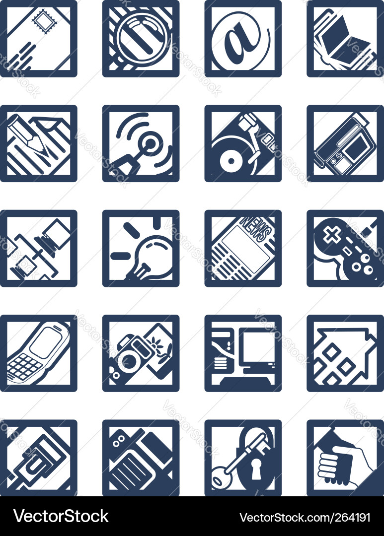 Internet computer icons vector image