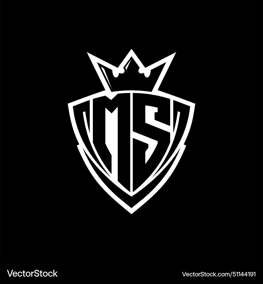 Ms letter logo with sharp triangle shield shape Ms letter logo with sharp triangle shield shape Vector Image
