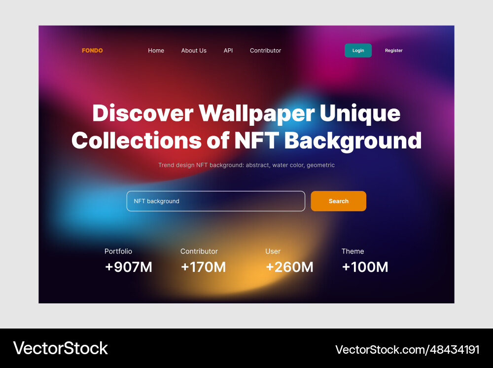 Nft website ui design template Nft website ui design template Vector Image