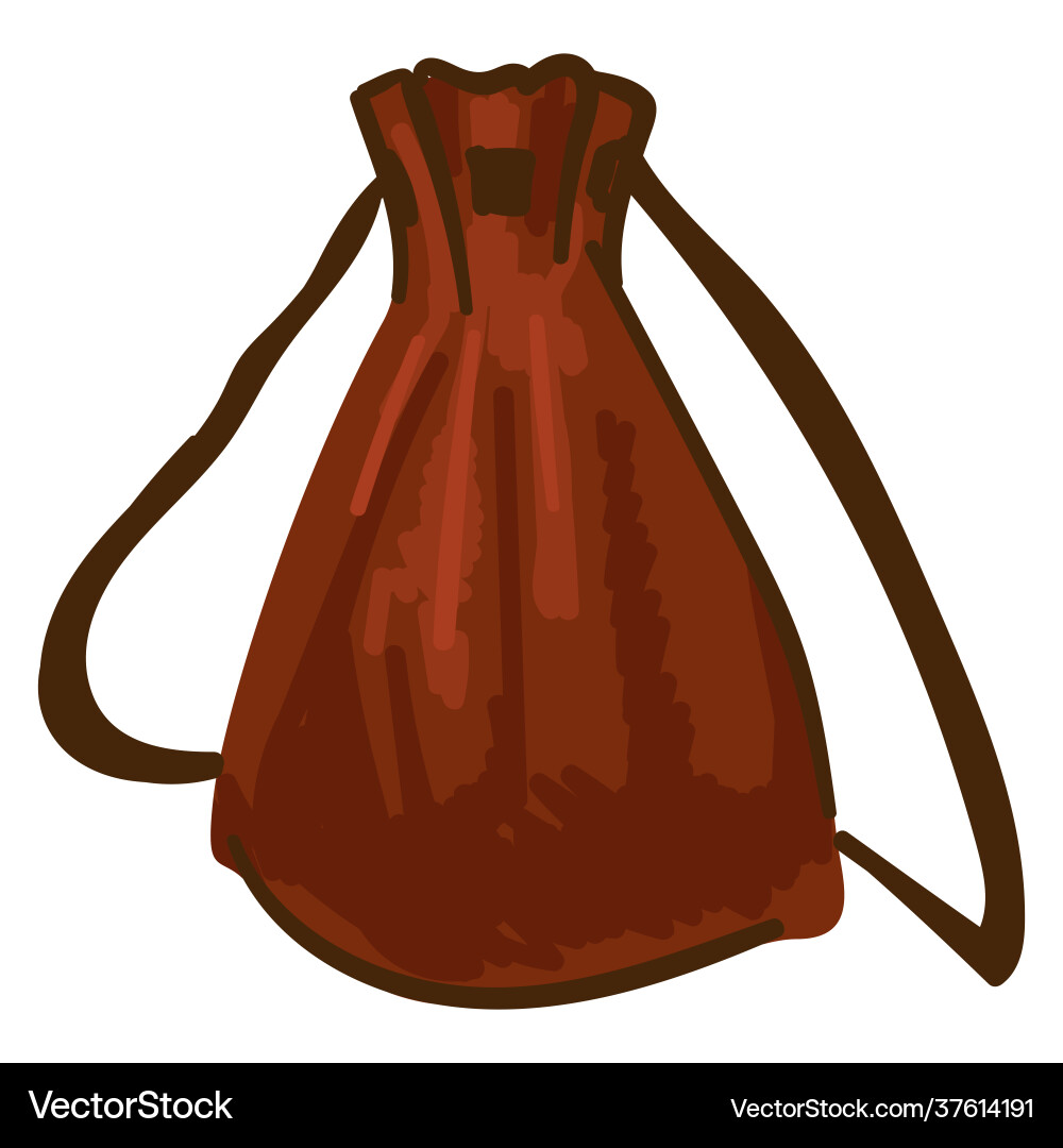 Old sack with threads medieval wallet or storage Old sack with threads medieval wallet or storage vector image