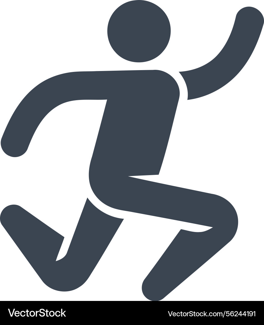 Running symbolizing action icon Vector Image
