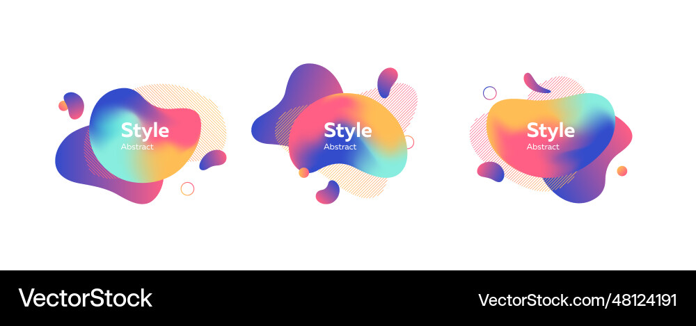 Set of colored liquid shape with splashes Set of colored liquid shape with splashes vector image