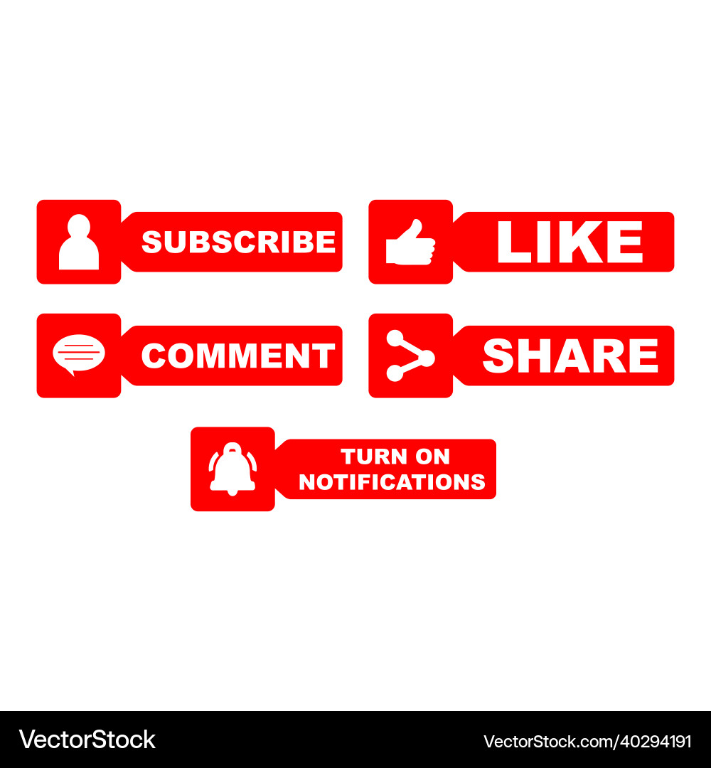 Subscribe button collection with multiple shapes Subscribe button collection with multiple shapes vector image