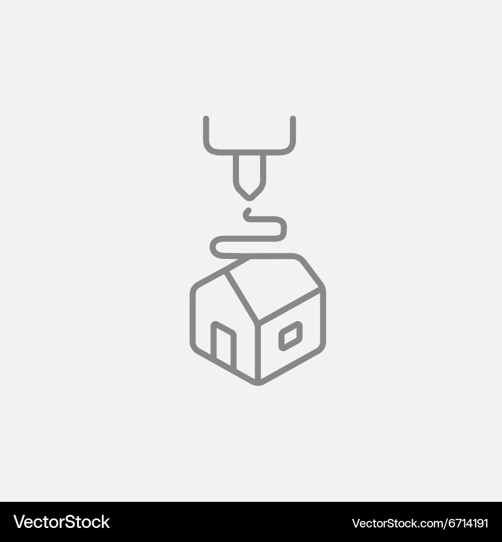 Tree d printing line icon Vector Image