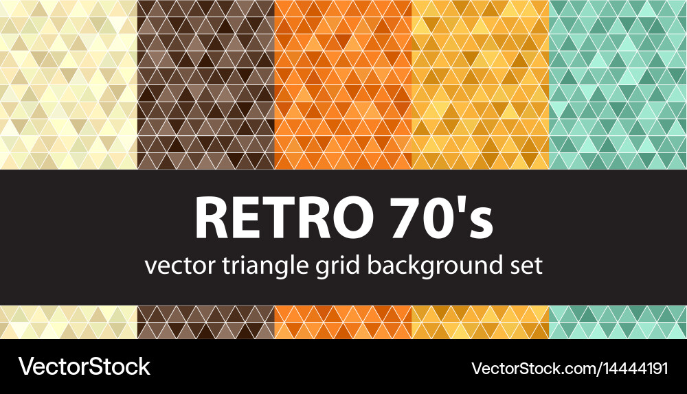Triangle pattern set retro 70s seamless Vector Image